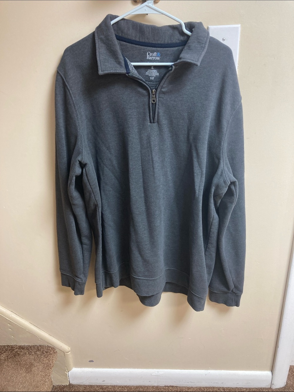 croft & barrow Men’s Charcoal Gray Quarter-Zip Pullover